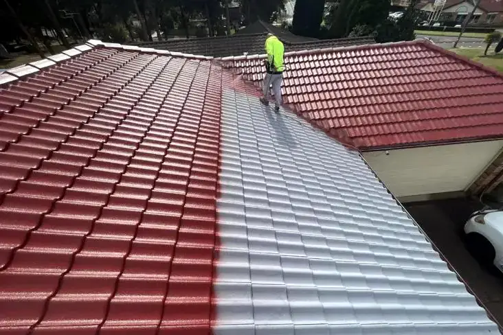 Roof being re-sprayed